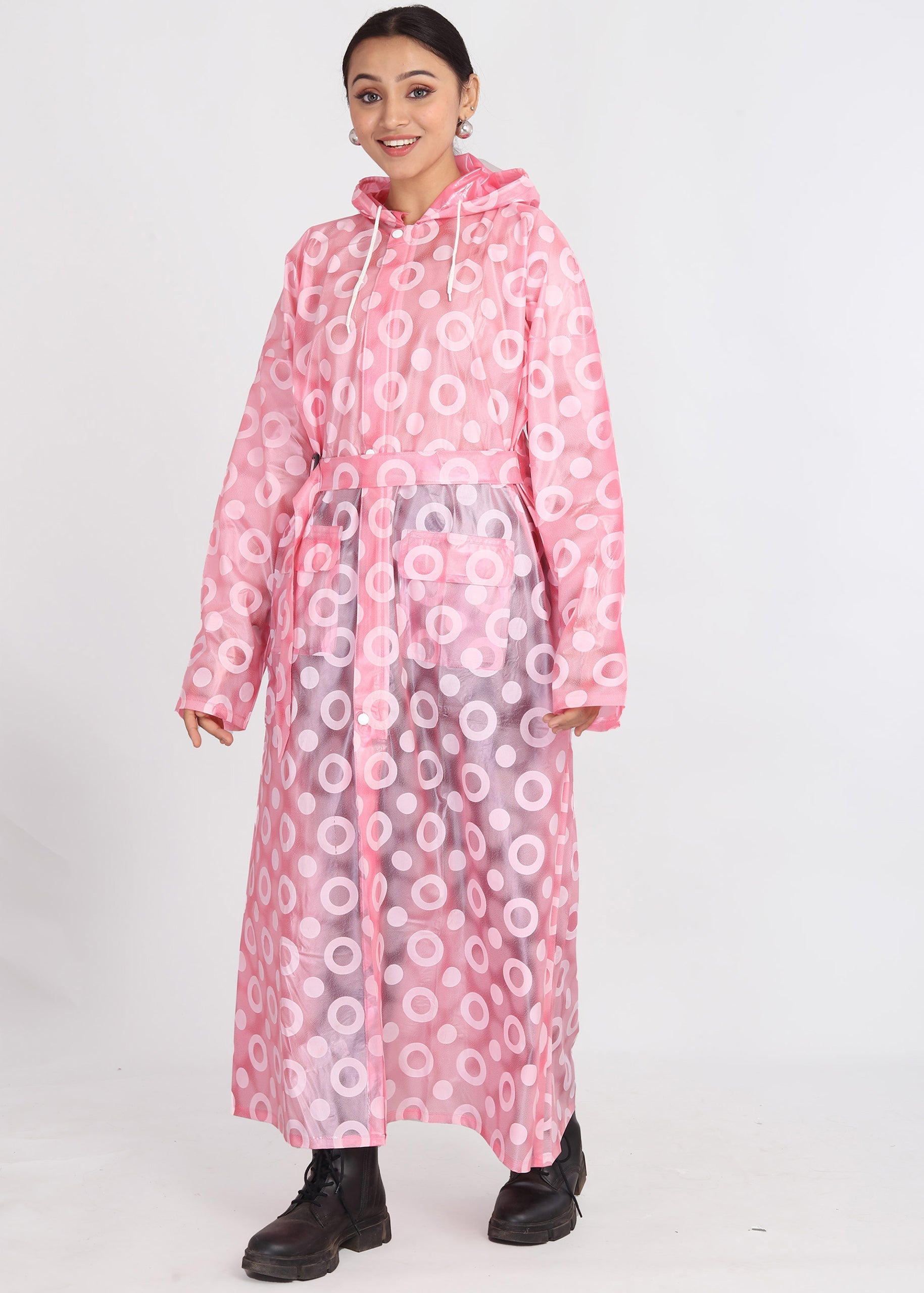 Pink Long Coat Rainwear | LR-16