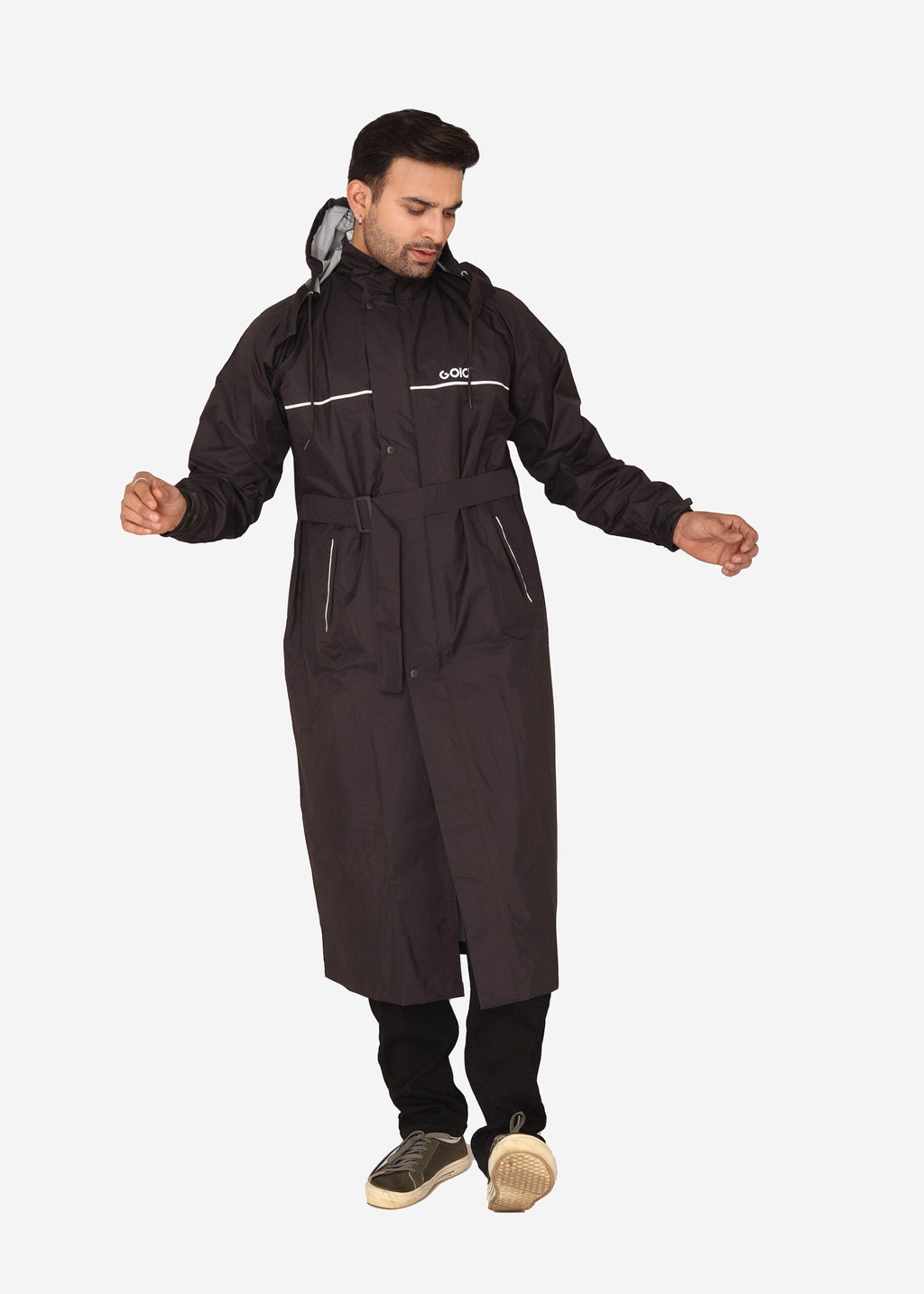 Black Trench Coat Rainwear | ARP-49