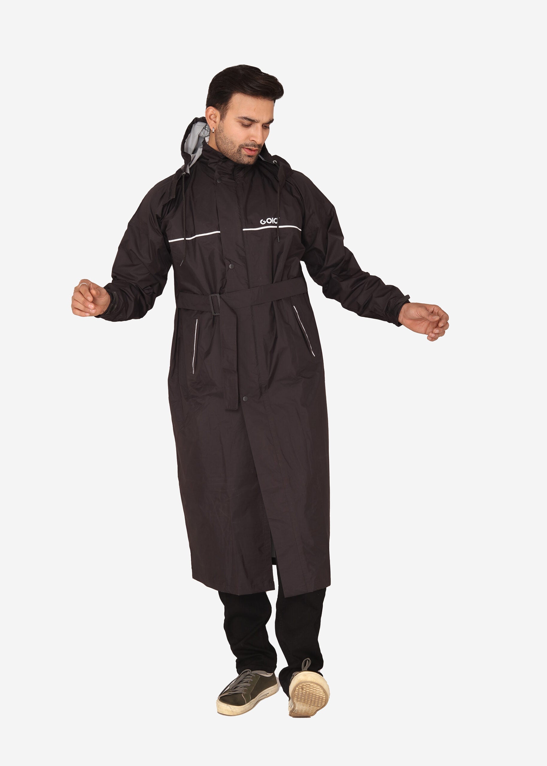 Black Trench Coat Rainwear | ARP-49