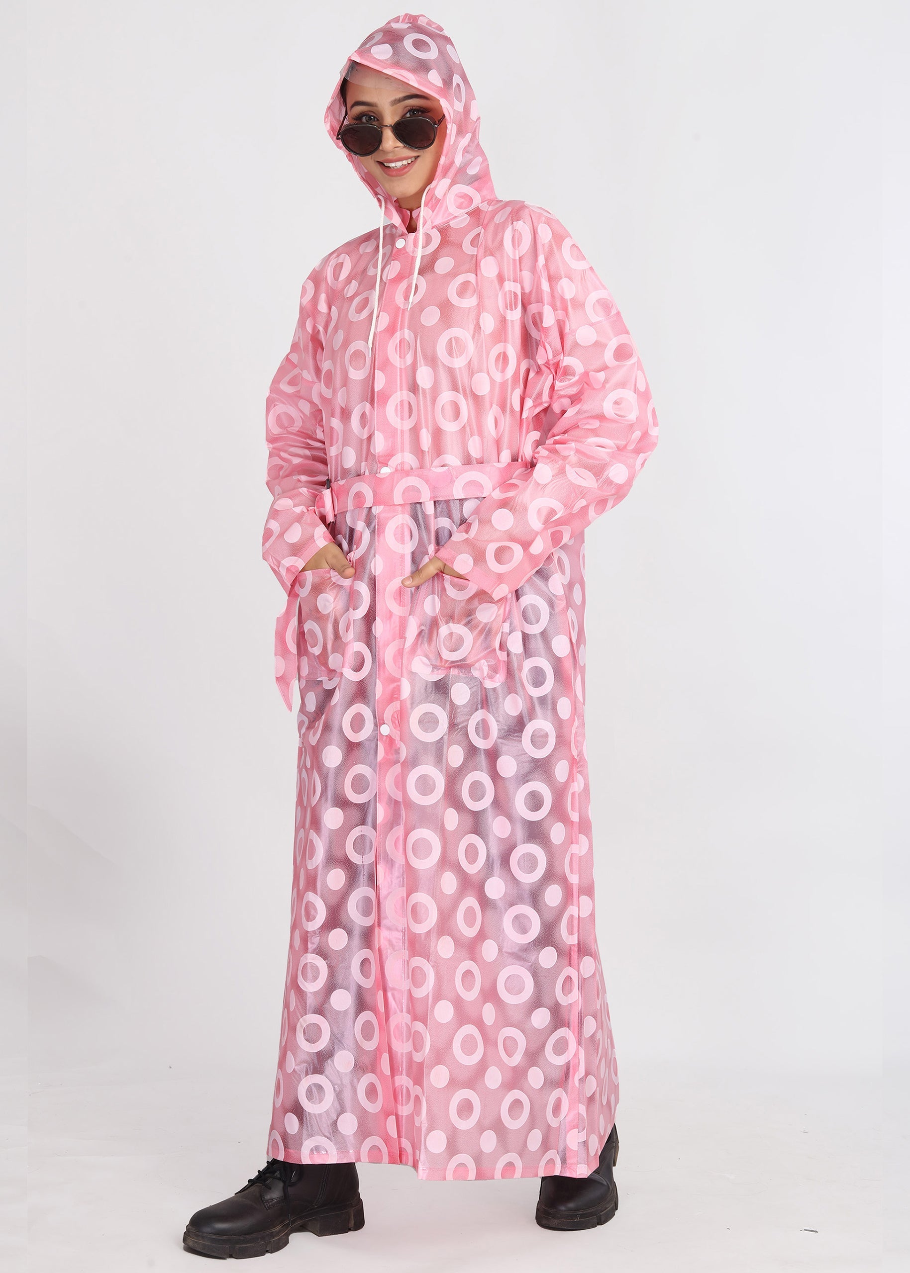 Pink Long Coat Rainwear | LR-16