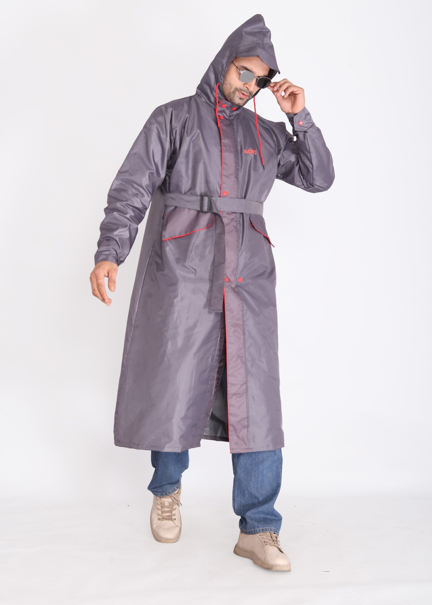 Purple Trench Coat Rainwear | MLC-201