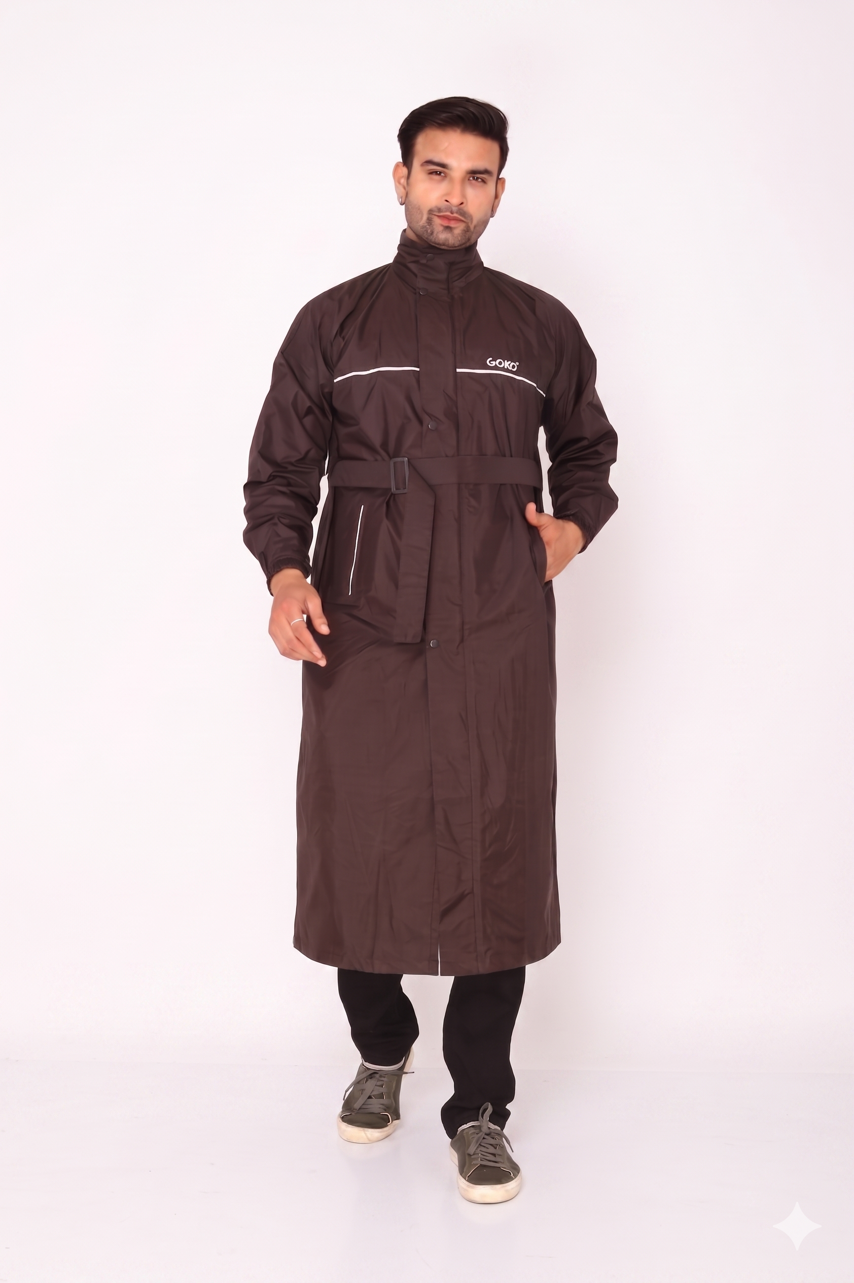 Black Trench Coat Rainwear | ARP-49