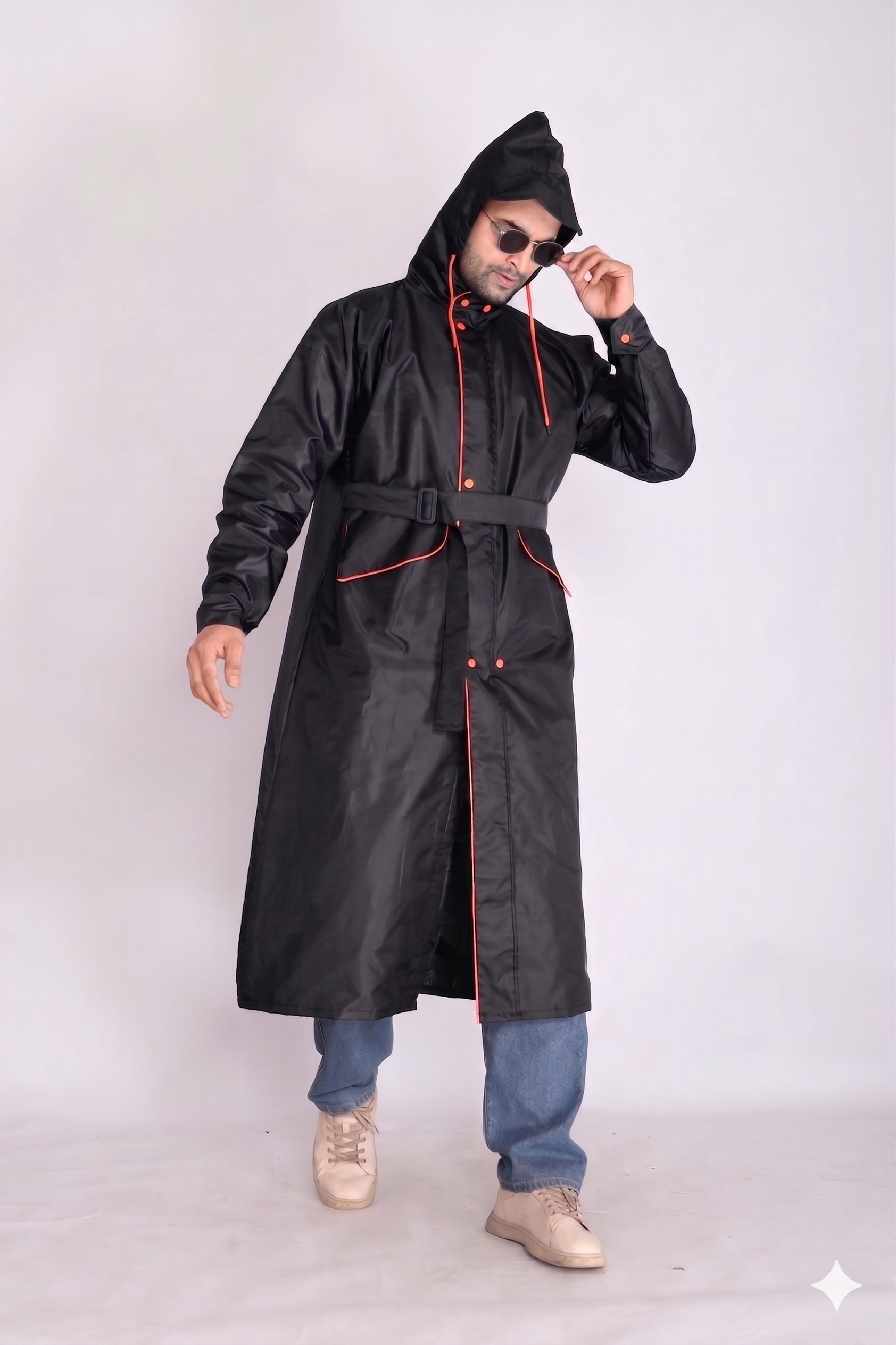 Purple Trench Coat Rainwear | MLC-201