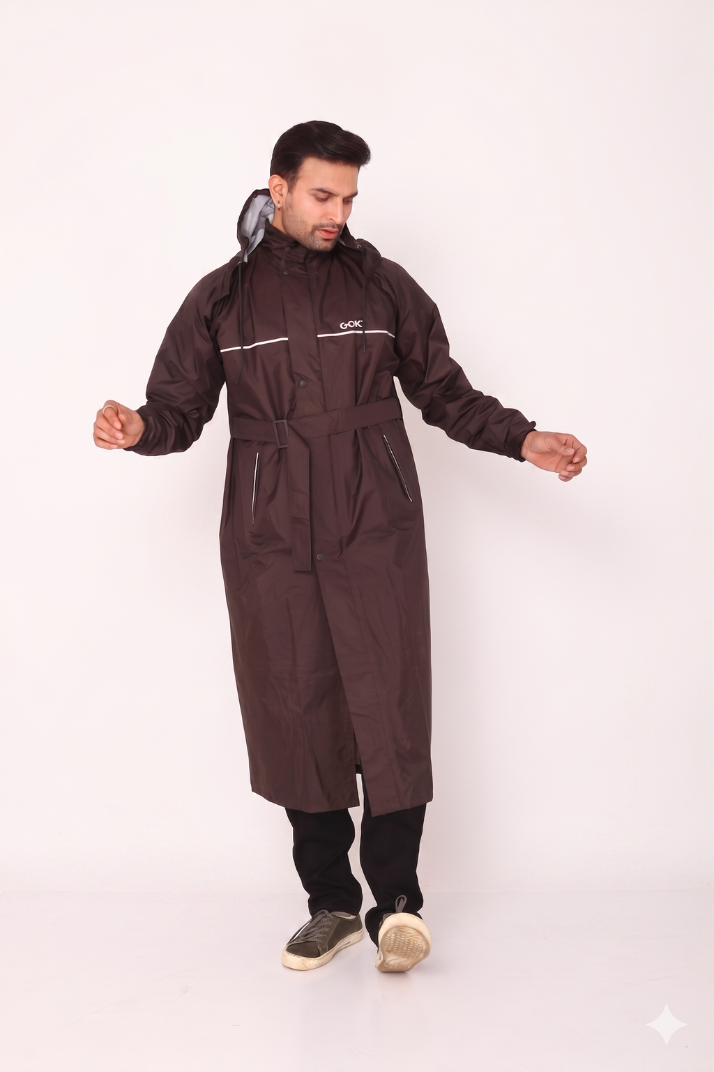 Black Trench Coat Rainwear | ARP-49