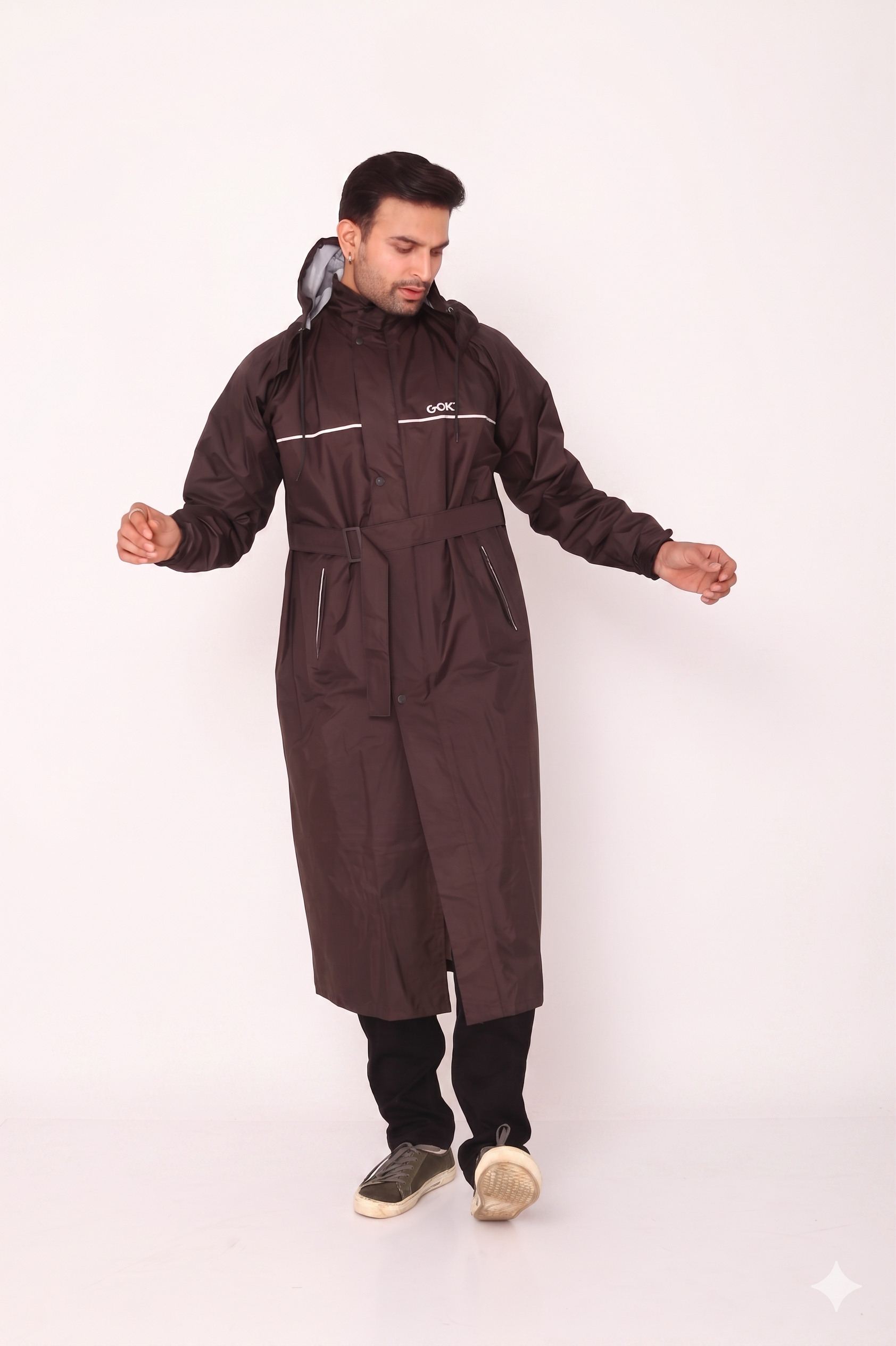Black Trench Coat Rainwear | ARP-49