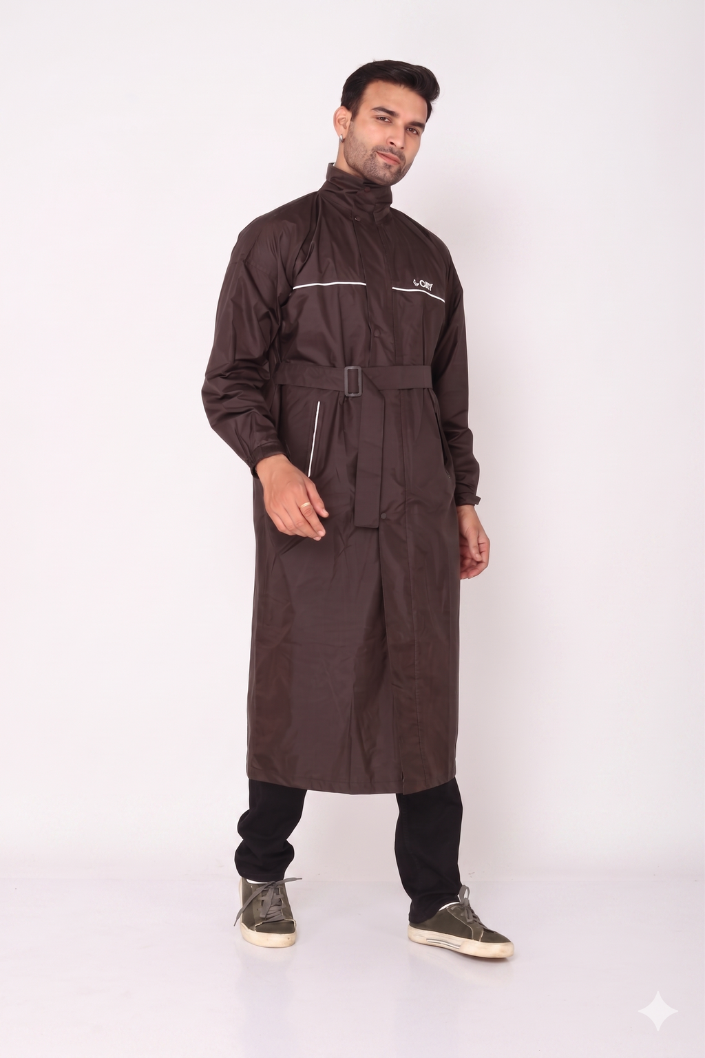 Black Trench Coat Rainwear | ARP-49