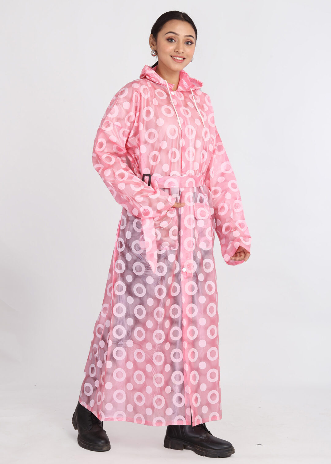 Pink Long Coat Rainwear | LR-16